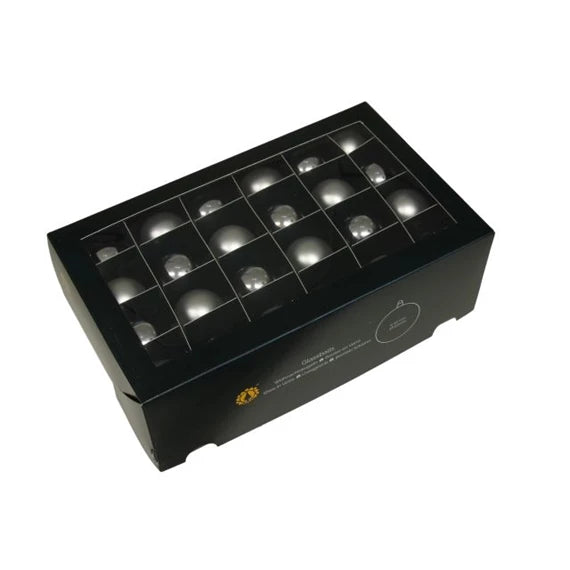 Karácsonyfagömb 4 cm ezüst vegyes (48 db-os szett) – üveg