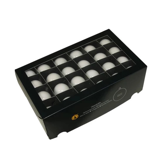 Karácsonyfagömb 4 cm fehér opál (48 db-os szett) – üveg