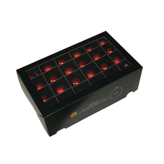 Karácsonyfagömb 4 cm piros vegyes (48 db-os szett) – üveg