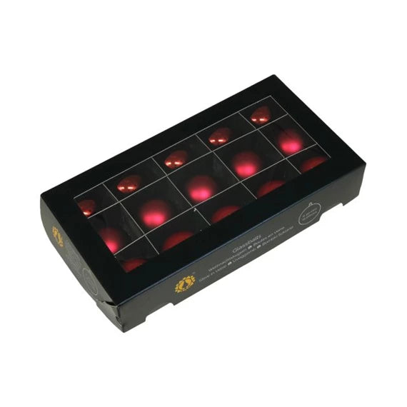 Karácsonyfagömb 4 cm karácsonypiros (15 db-os szett) – üveg