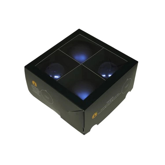 Karácsonyfagömb 10 cm éjkék (4 db-os szett) – üveg