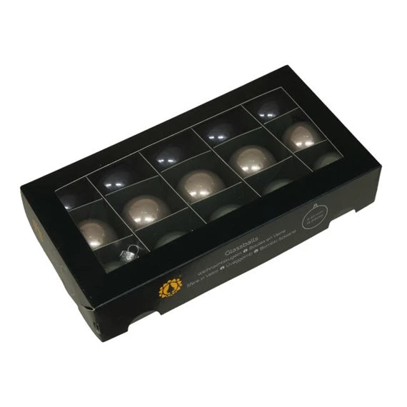 Karácsonyfagömb 4 cm juniper (15 db-os szett) – zöld, grafit, üveg