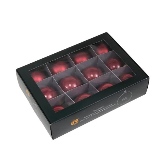 Karácsonyfagömb 5,7cm ruby (12 db-os szett) – üveg