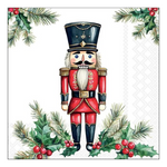 Karácsonyi szalvéta – Wooden nutcracker white, 33x33 cm, 20 db-os