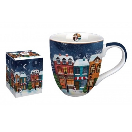 Karácsonyi porcelán bögre 1000 ml dobozban Christmas City