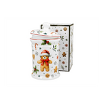 Karácsonyi porcelán mézeskalácsos macis keksztároló 11x19 cm 800 ml dobozban Christmas Cuties