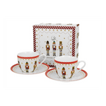 Porcelán diótörős csésze + alj 90 ml 2 személyes dobozban Christmas Nutcracker