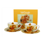 Porcelán csésze aljjal 270 ml 2 személyes dobozban Van Gogh Napraforgók