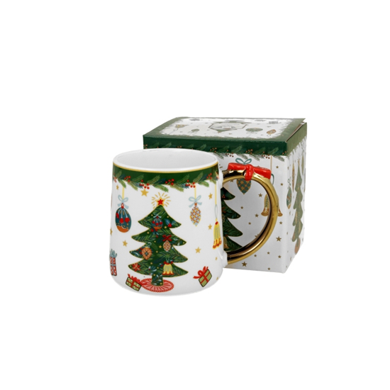 Karácsonyi porcelán bögre 450 ml dobozban Around Christmas Tree