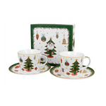 Karácsonyi porcelán csésze aljjal 250 ml 2 személyes dobozban Around Christmas Tree