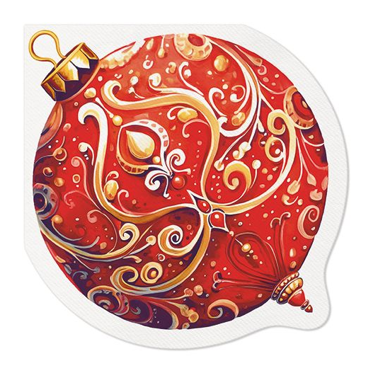 Karácsonyi papírszalvéta 32 cm 10 db-os Decorative Bauble