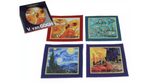 Szövött jellegű poháralátét 4 db-os szett 10,5x10,5cm polyester Van Gogh vegyes