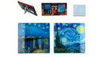 Üveg poháralátét 2db-os szett, 10,5x10,5cm Van Gogh Csillagos éj/Rhone folyó felett