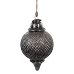 Antikolt fekete üveg nagy vintage karácsonyfadísz Ø 16X27 CM