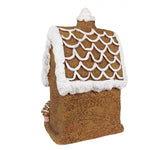 Barna LED-es mézeskalács házikó mézivel 39 cm