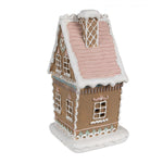 Barna LED-es mézeskalács házikó 13x10x21 cm