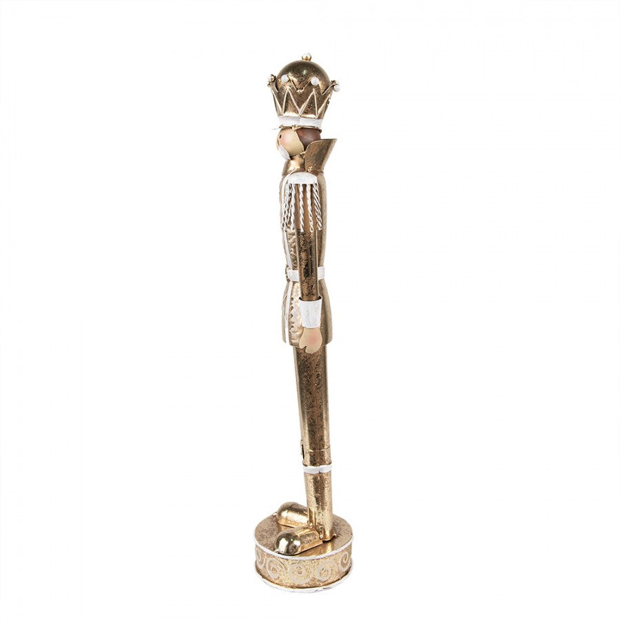 Fém karácsonyi diótörő figura arany színű 43 cm