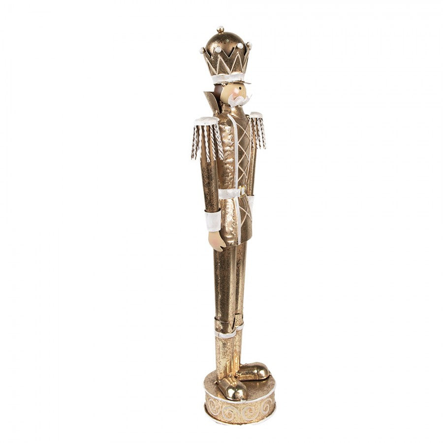 Fém karácsonyi diótörő figura arany színű 43 cm