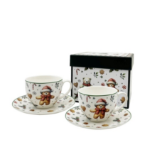 Karácsonyi Porcelán csésze + alj, 270 ml2 személyes, dobozban, Christmas Cuties