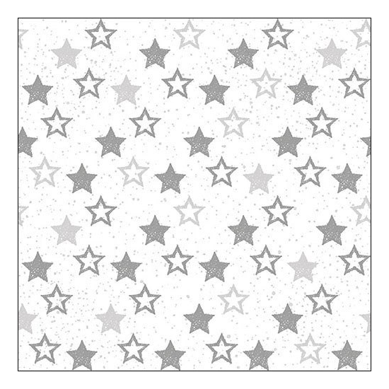 Stars All Over Silver karácsonyi szalvéta 33x33cm 20 db-os