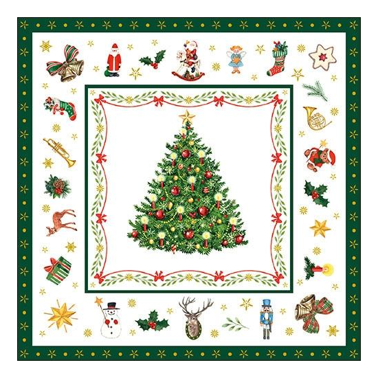 Christmas Evergreen white karácsonyi szalvéta 33x33cm 20 db-os