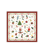 Ornaments All Over red karácsonyi szalvéta 25x25cm 20 db-os