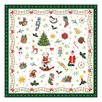 Ornaments All Over green karácsonyi szalvéta 33x33cm 20 db-os