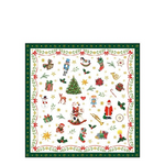 Ornaments All Over green karácsonyi szalvéta 25x25cm 20 db-os