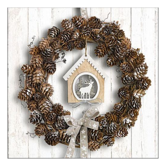 Pine Cone Wreath karácsonyi szalvéta 33x33cm 20 db-os