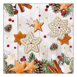 Cookies Stars karácsonyi szalvéta 33x33cm 20 db-os