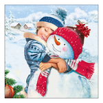 Sweet Snowman karácsonyi szalvéta 33x33cm 20 db-os