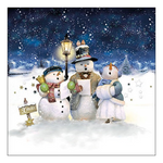 Singing snowmen karácsonyi szalvéta 33x33cm 20 db-os