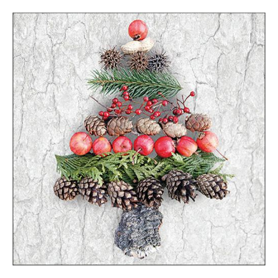 Deco tree grey karácsonyi szalvéta 33x33cm 20 db-os