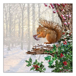 Squirrel in tree karácsonyi szalvéta 33x33cm 20 db-os