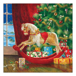 Wooden rocking horse karácsonyi szalvéta 33x33cm 20 db-os