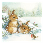 Friends in snow karácsonyi szalvéta 33x33cm 20 db-os