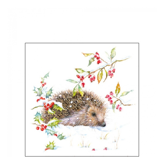 Hedgehog In Winter karácsonyi szalvéta 25x25cm 20 db-os