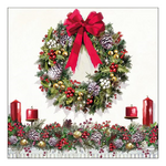 Bow On Wreath karácsonyi szalvéta 33x33cm 20 db-os