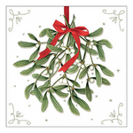 Mistletoe with bow white karácsonyi szalvéta 33x33cm 20 db-os