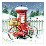Delivery bike karácsonyi szalvéta 33x33cm 20 db-os