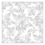Poinsettia outline silver karácsonyi szalvéta 33x33cm 20 db-os