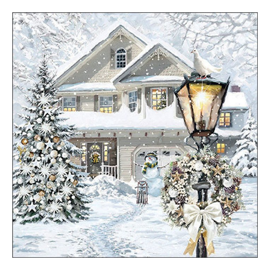 Christmas house karácsonyi szalvéta 33x33cm 20 db-os