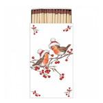 Christmas robins white gyufa karácsonyi dobozban