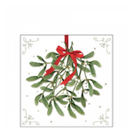 Mistletoe with bow white karácsonyi szalvéta 25x25cm 20 db-os