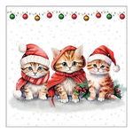 Funny cute kittens karácsonyi szalvéta 33x33cm 20 db-os
