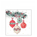 Berry baubles white karácsonyi szalvéta 25x25cm 20 db-os