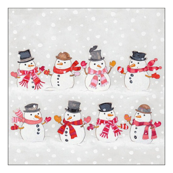 Dancing snowmen karácsonyi szalvéta 33x33cm 20 db-os