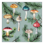 Mushroom ornaments mint karácsonyi szalvéta 33x33cm 20 db-os