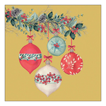 Berry baubles gold karácsonyi szalvéta 33x33cm 20 db-os