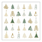 Christmas tree doodles green karácsonyi szalvéta 33x33cm 20 db-os